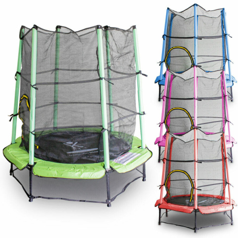 TRAMPOLINA DLA DZIECI 140X163 RÓŻOWA