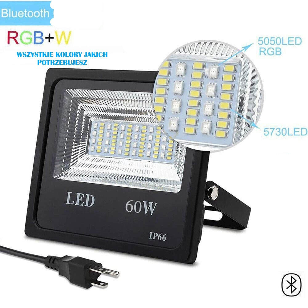 HALOGEN LED 60W 16mln KOLORÓW STEROWANIE APLIKACJA HALOGEN LED 60W 16mln KOLORÓW STEROWANIE APLIKACJA