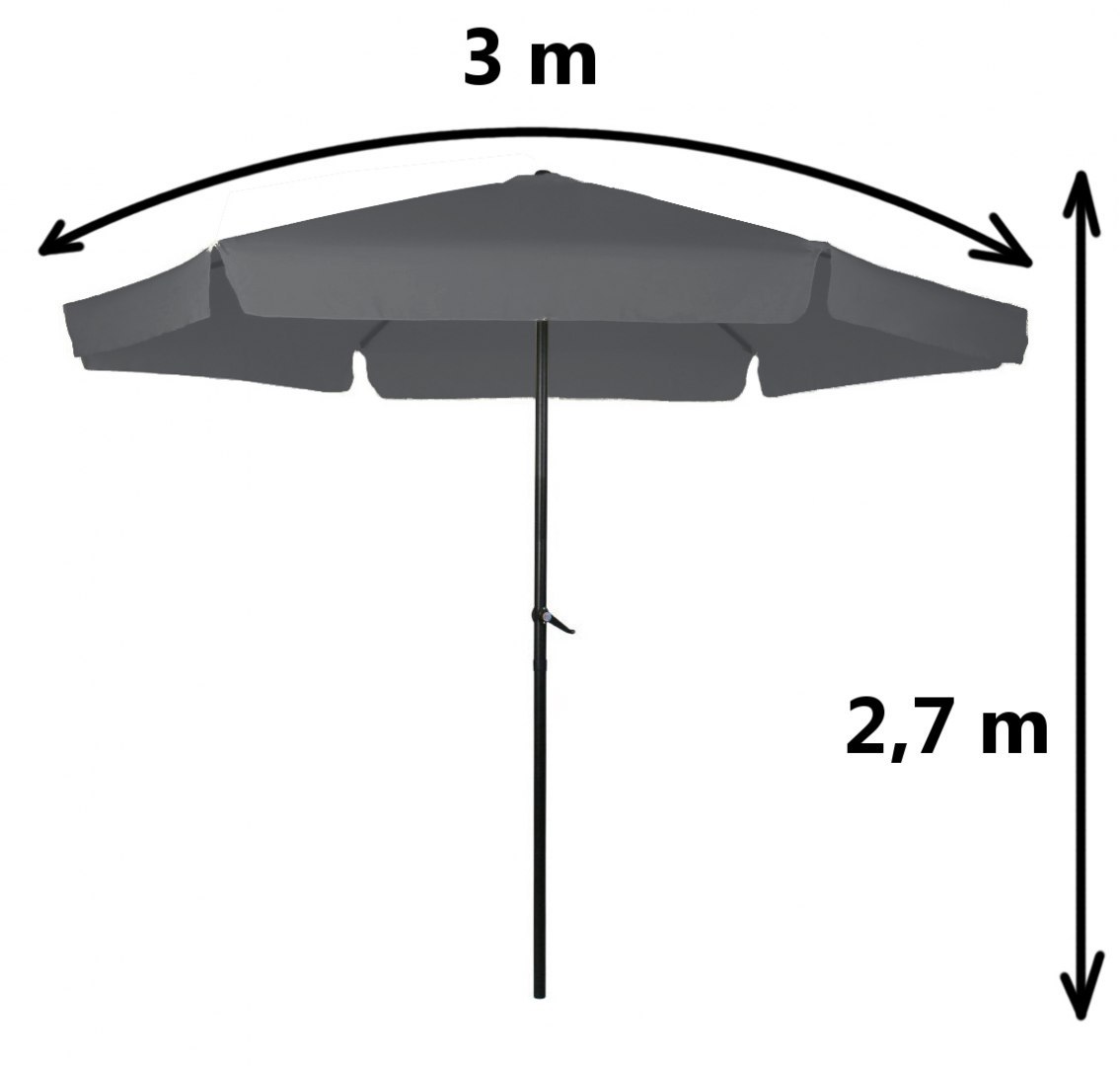 Parasol ogrodowy skośny składany 300cm