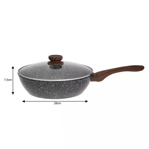 WOK GRANITOWY 28cm GRANIT WOOD KINGHOFF KH-1584