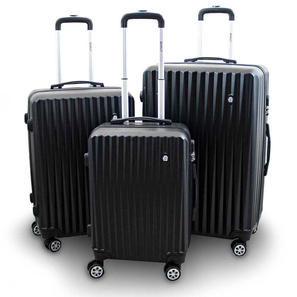 Zestaw 3 walizek na kółkach barut kolor czarny