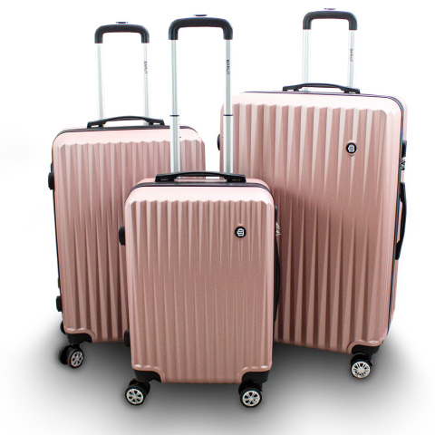 Zestaw 3 walizek podróżnych BARUT M L XL KOLOR ROSEGOLD
