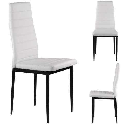 Krzesła z ekoskóry do salonu i jadalni 4szt. białe