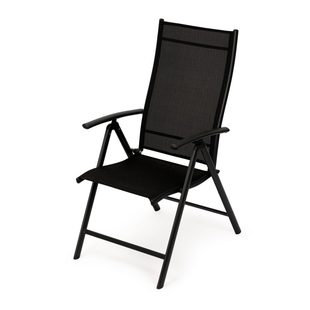 Krzesło ogrodowe regulowane 7 stopniowe oparcie zestaw krzesel 2szt - Czarne