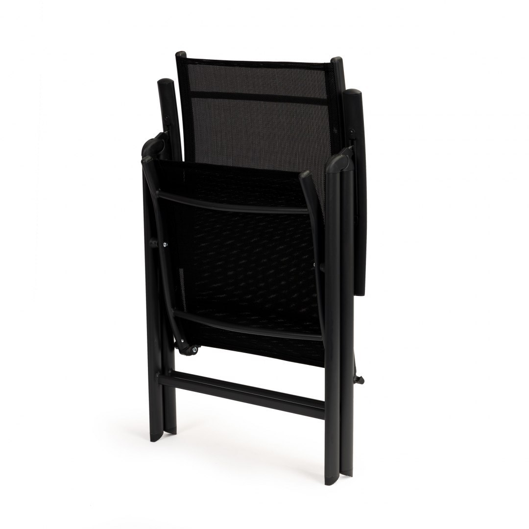Krzesło ogrodowe regulowane 7 stopniowe oparcie zestaw krzesel 2szt - Czarne
