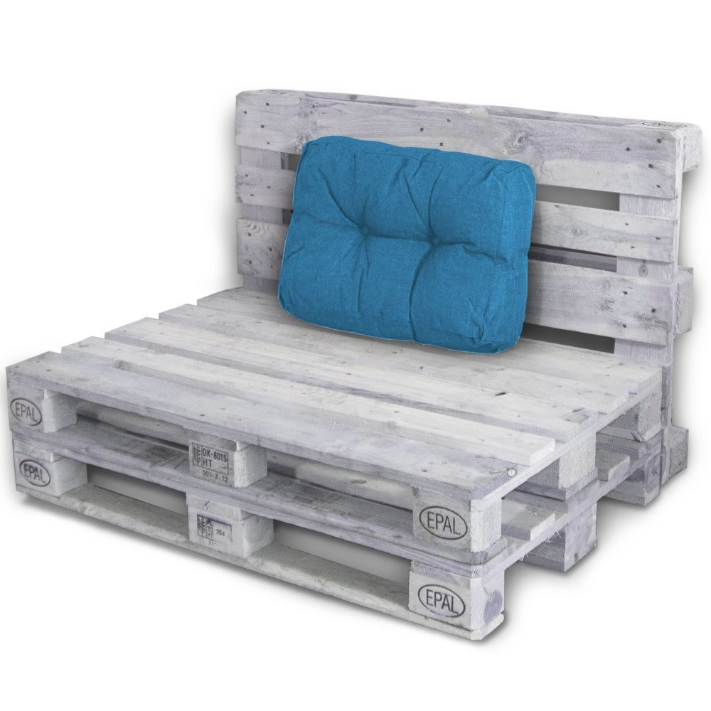 Pikowana poduszka na palety ławki mała niebieska