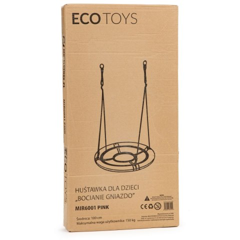 Huśtawka ogrodowa bocianie gniazdo 100cm ECOTOYS różowa