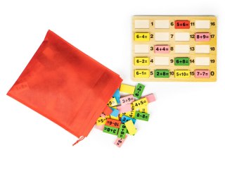 Klocki matematyczne z tablicą domino edukacyjne ECOTOYS