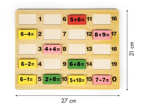 Klocki matematyczne z tablicą domino edukacyjne ECOTOYS