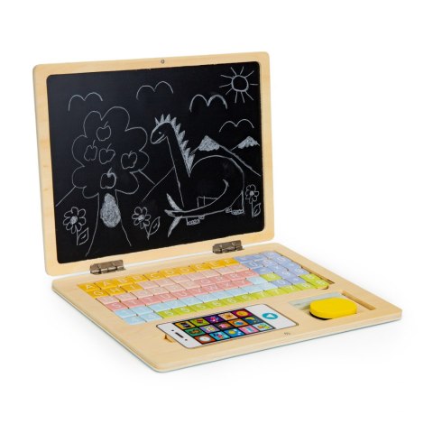 Tablica edukacyjna magnetyczna laptop litery cyfry ECOTOYS