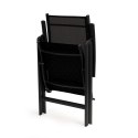 Komplet krzeseł ogrodowych 8 szt regulowane - Czarne