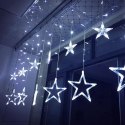 Lampki gwiazdki światełka świąteczne wiszące sople kurtyna 4m 138 LED
