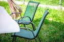 Zestaw krzeseł ogrodowych krzesła tarasowe na balkon metalowe 4 sztuki - Zielone
