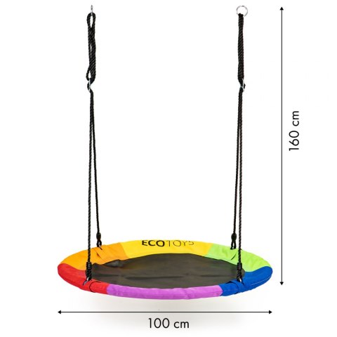 Huśtawka ogrodowa bocianie gniazdo 100cm ECOTOYS wielokolorowa