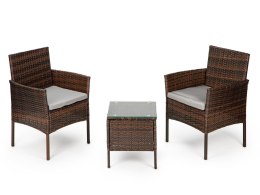 Meble ogrodowe zestaw kawowy stół krzesła 2x fotel