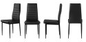 Krzesła z ekoskóry do salonu i jadalni 4szt. czarne