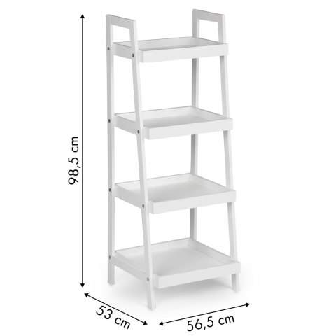 Regał szafka nocna stolik nocny drabinka 4 półki biały