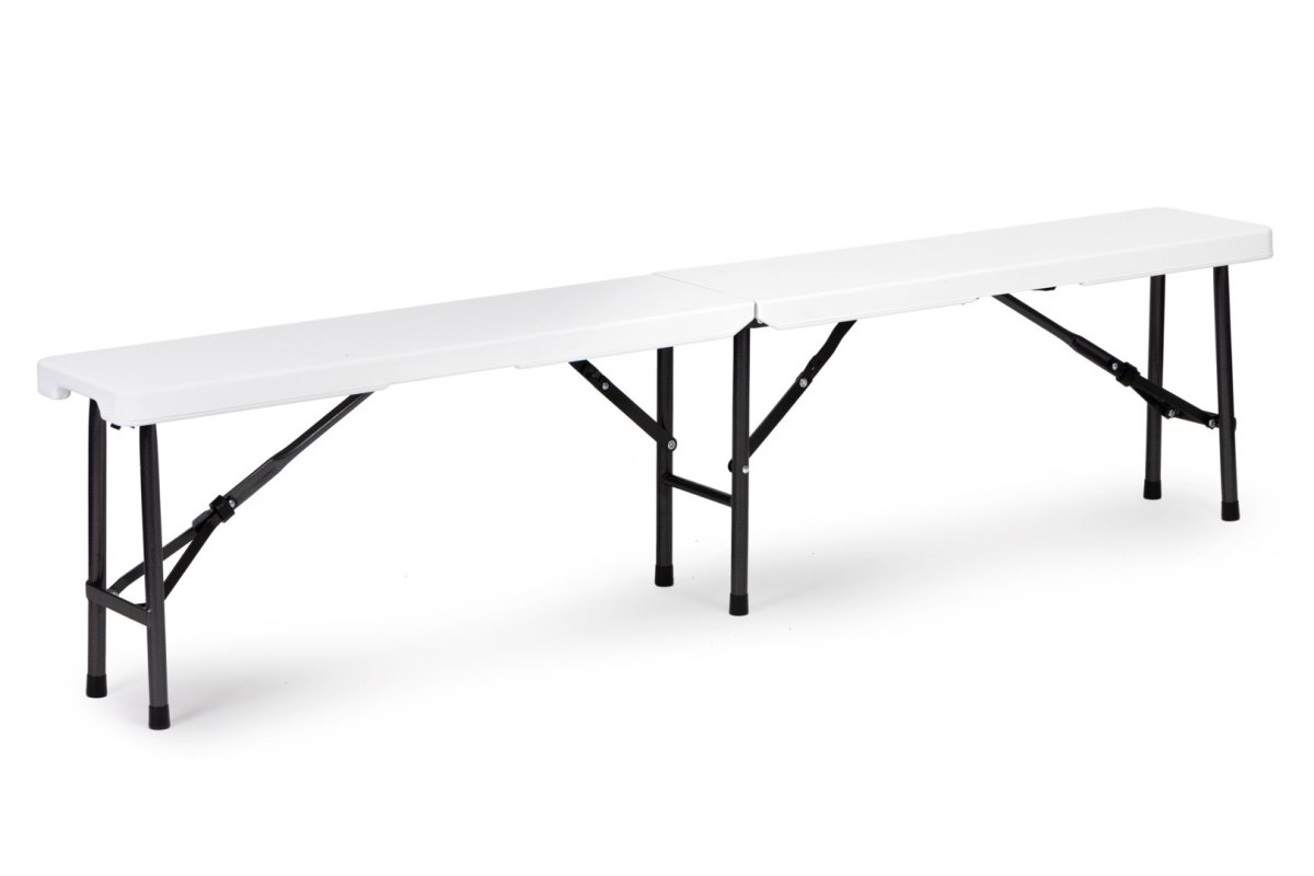 Stół cateringowy 180cm + 2 ławki zestaw bankietowy biały