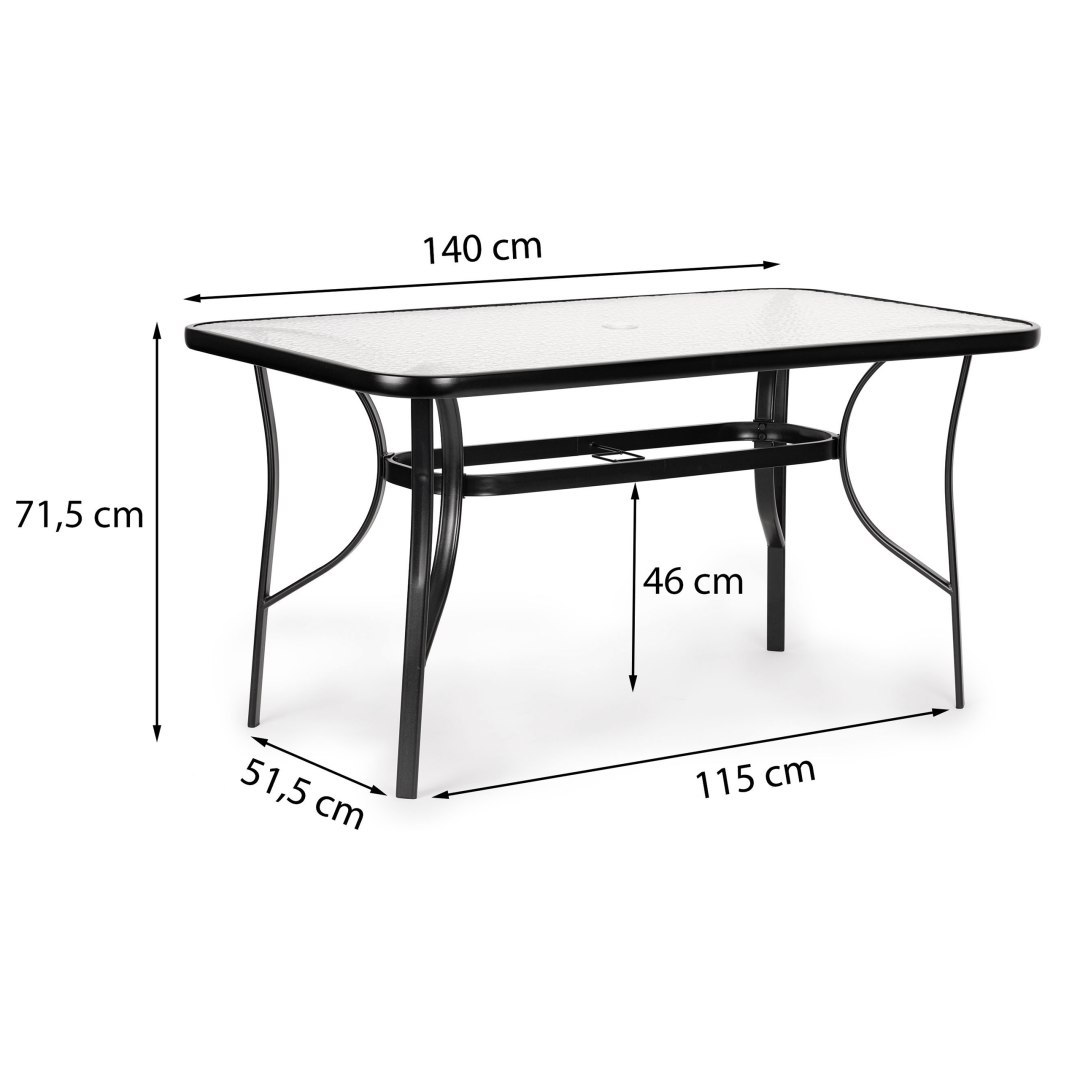 Stół stolik ogrodowy szklany Wave 140x80cm taras balkon
