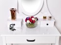 Toaletka kosmetyczna z lustrem + taboret 3 szuflady