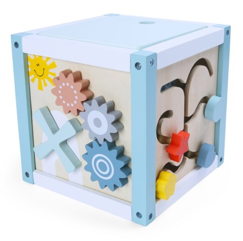 Drewniana kostka edukacyjna sorter +klocki ECOTOYS