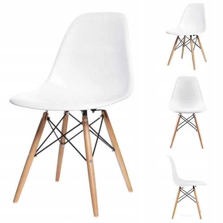 Krzesła do jadalni komplet 4szt zestaw nowoczesne białe