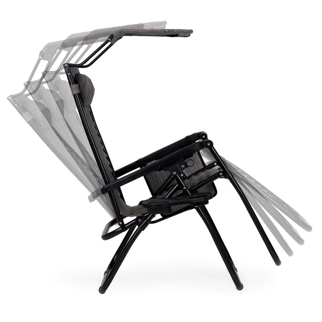 Leżak fotel ogrodowy z daszkiem składany + dodatki