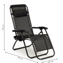 Leżak fotel ogrodowy plażowy zero gravity + stolik