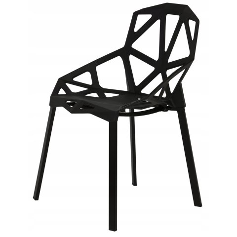 Komplet nowoczesnych krzeseł do salonu czarne 4szt