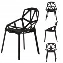 Zestaw nowoczesnych krzeseł do salonu czarne 4szt