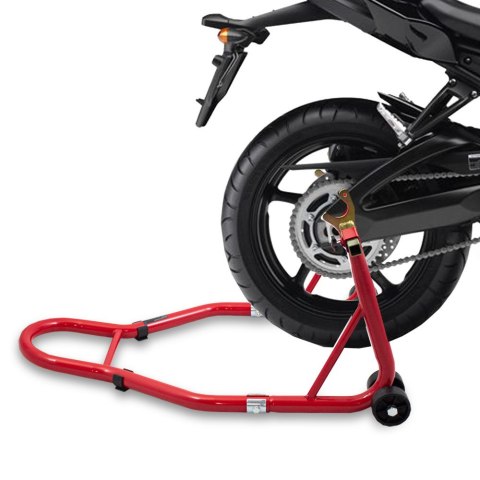 Stojak Motocyklowy Tylny 250kg Czerwony 21-34 cm Stabilny i Solidny