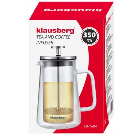 ZAPARZACZ TŁOKOWY DO KAWY/HERBATY TERMICZNY 350ml KLAUSBERG KB-7684