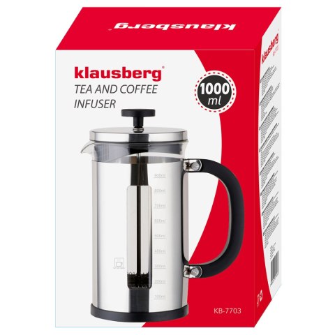 ZAPARZACZ TŁOKOWY DO KAWY/HERBATY 1000ml KLAUSBERG KB-7703