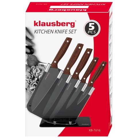 ZESTAW 5 KUCHENNYCH NOŻY W STOJAKU KLAUSBERG KB-7616