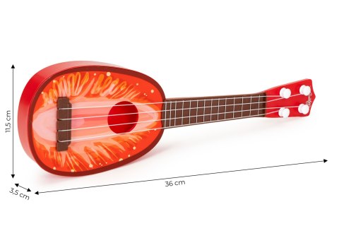 Ukulele gitara dla dzieci cztery struny truskawka