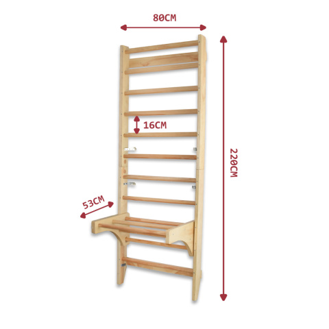 Drabinka Gimnastyczna Rehabilitacyjna Do Ćwiczeń Drewniana 220x80 cm