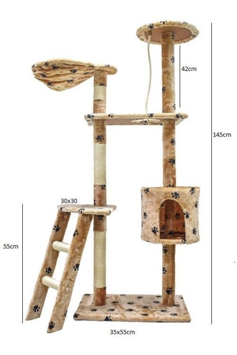 Drapak drzewko dla kota 145 beżowy w łapki
