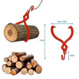 Chwytak Kleszcze do załadunku drewna transportowania 610 mm 450 kg udźwigu
