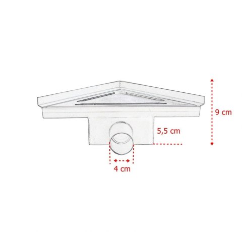 Odpływ trójkątny Ściek wodny 20x20x30