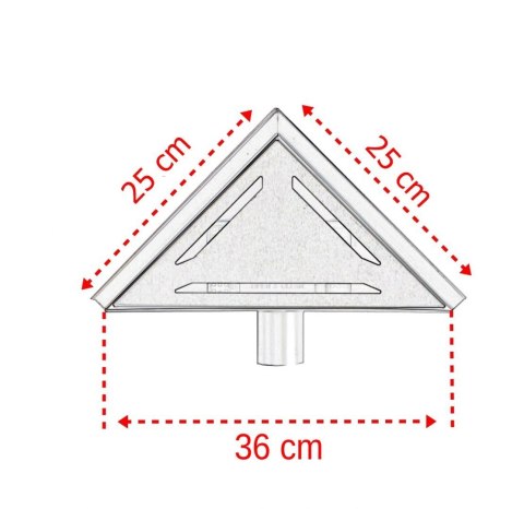 Odpływ trójkątny Ściek wodny 25x25x36