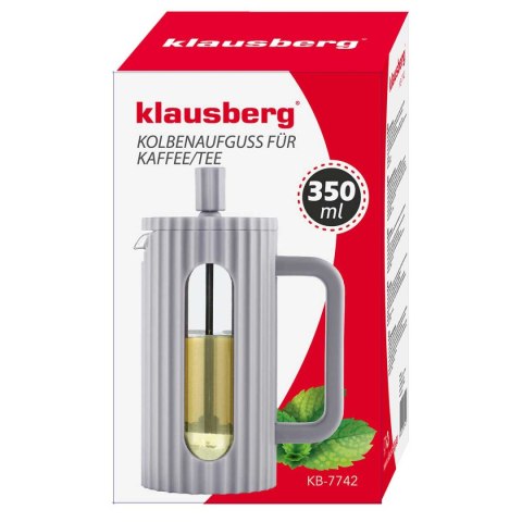 ZAPARZACZ TŁOKOWY DO KAWY/HERBATY 350ml KLAUSBERG KB-7742 SZARY