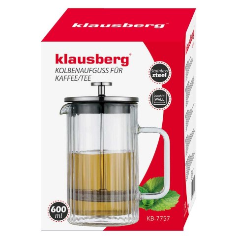 ZAPARZACZ TŁOKOWY DO KAWY/HERBATY TERMICZNY 600ml KLAUSBERG KB-7757