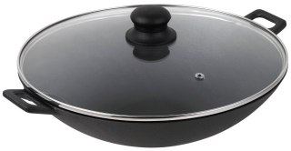 WOK ŻELIWNY Z POKRYWĄ 31cm KINGHOFF KH-1156