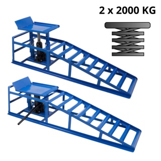 Rampy Najazdowe z Podnośnikiem Hydraulicznym 2 szt. 4 Tony 4 Wysokości