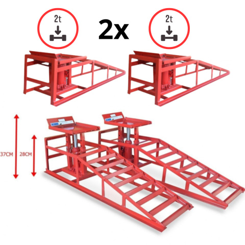 Rampy warsztatowe 2000 kg regulowane wysokości stal podnośnik hydrauliczny