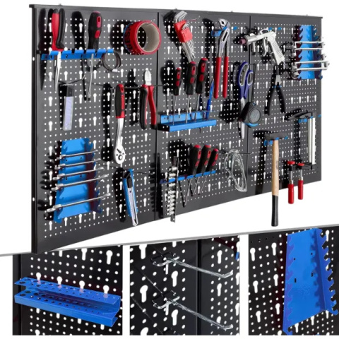 Stalowa Tablica Narzędziowa 25 Mocowań Solidna Montaż na Ścianie