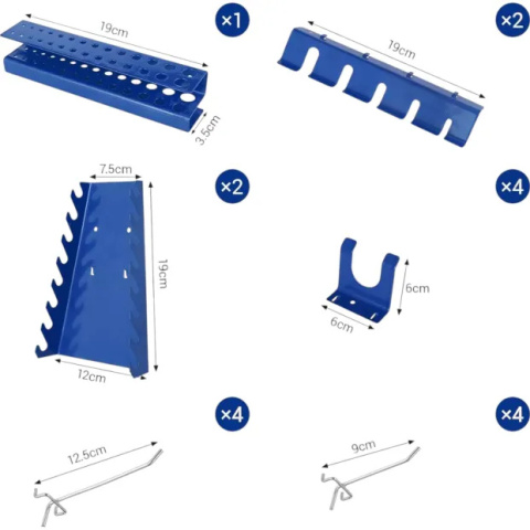 Stalowa Tablica Narzędziowa 25 Mocowań Solidna Montaż na Ścianie
