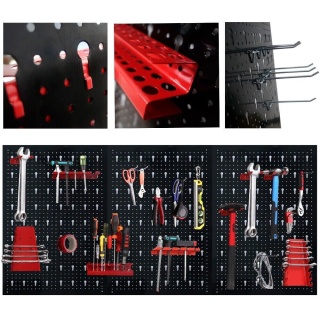 TABLICA ŚCIANKA NARZĘDZIOWA DO GARAŻU 3 CZĘŚCIOWA Czerwona Do Warsztatu