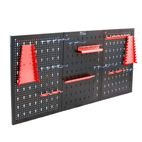 TABLICA ŚCIANKA NARZĘDZIOWA DO GARAŻU 3 CZĘŚCIOWA Czerwona Do Warsztatu