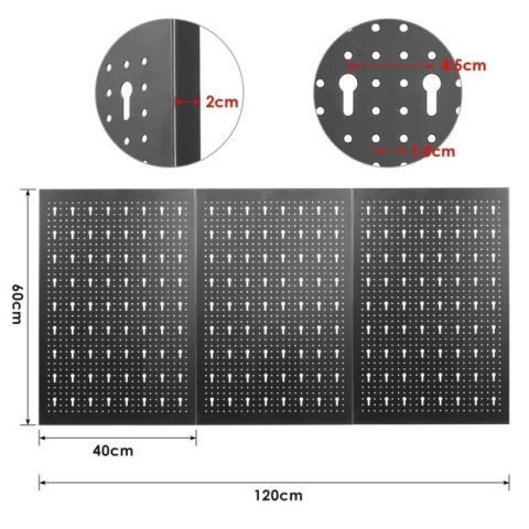 TABLICA ŚCIANKA NARZĘDZIOWA DO GARAŻU 3 CZĘŚCIOWA Czerwona Do Warsztatu